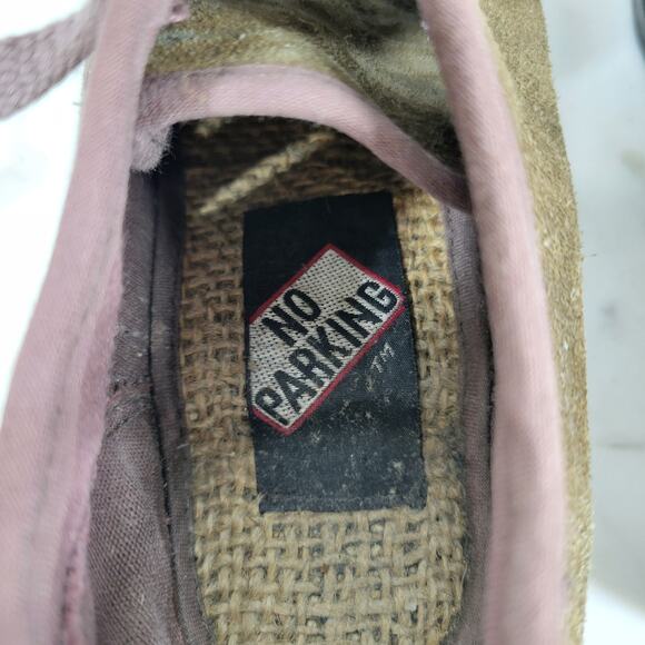 No Parking Oxford Heels Womens 8.5 Green Suede Lace up Utility Chunky Platform - Picture 13 of 14